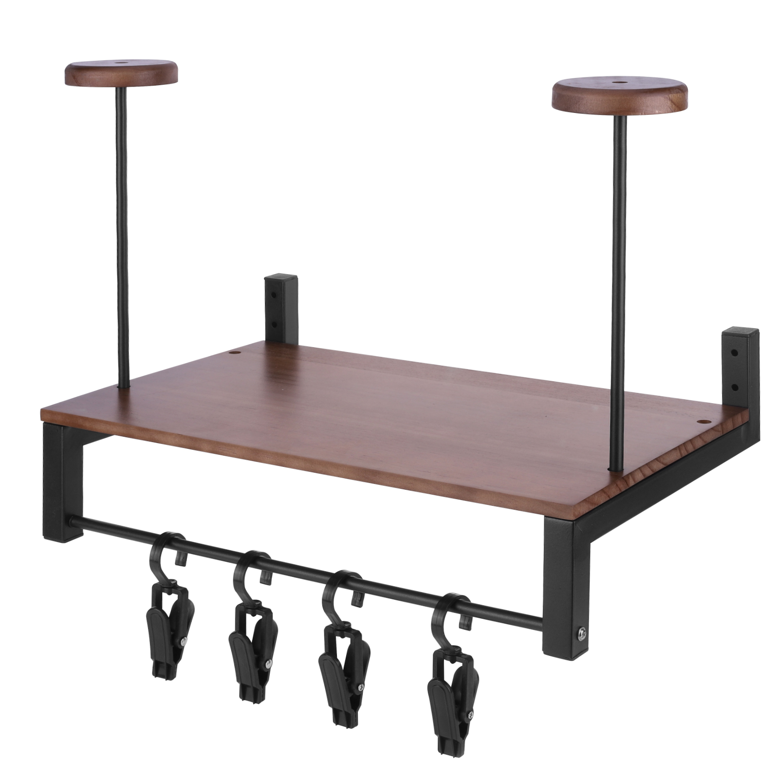 Motorcycle Gear Hanger - Wooden Helmet Organizer Rack with 5