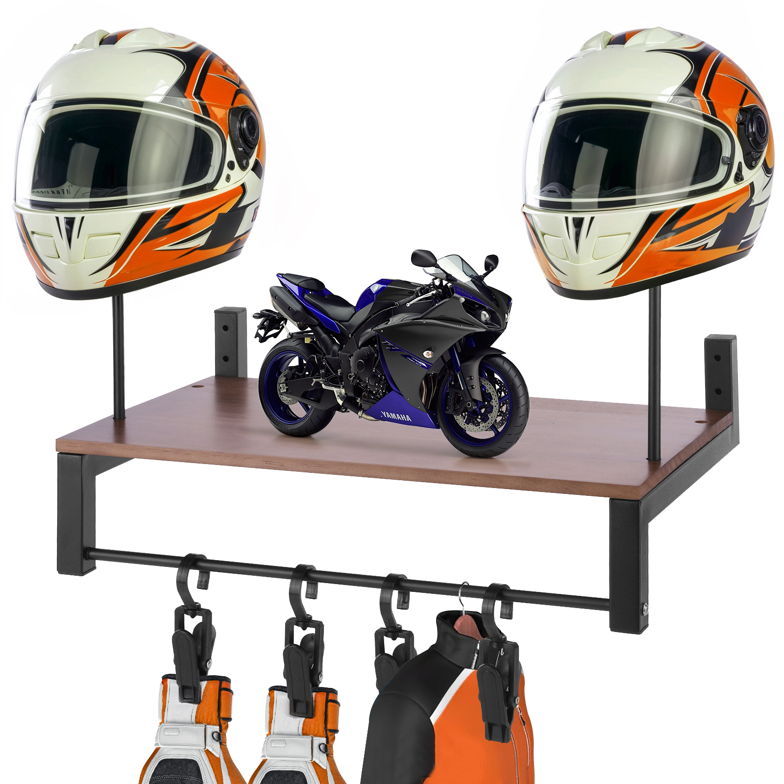 Wooden Motorcycle Helmet Holde - Motorcycle Gear Hanger ulasan dan harga
