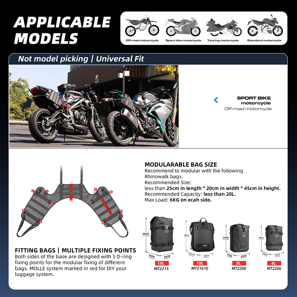 Rhinowalk Motorcycle Saddle Ba - Tail Bag Rack ulasan dan harga