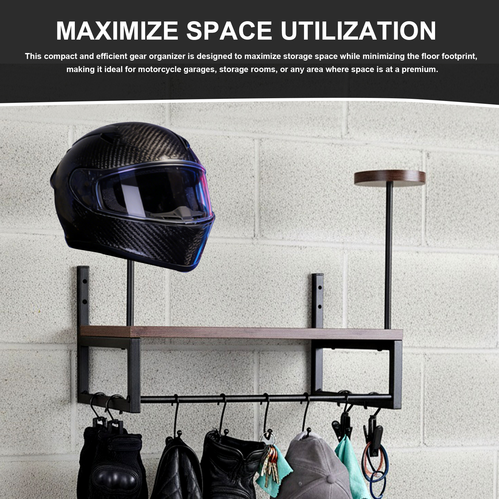 Wooden Motorcycle Helmet Holde - Motorcycle Gear Hanger ulasan dan harga